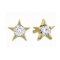 18 Karat Yellow Gold and Diamond Illa Stud Earrings